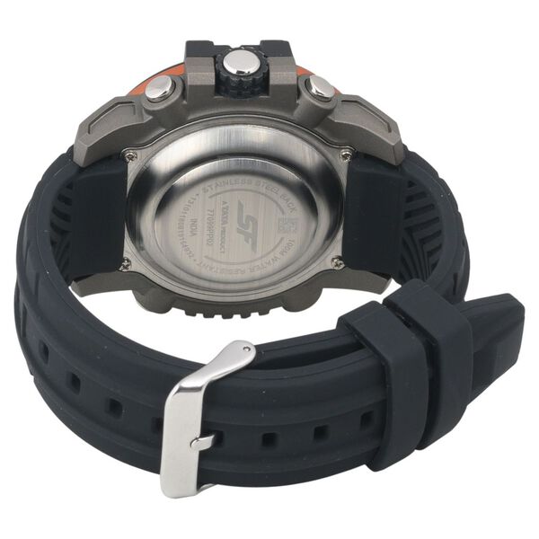 SF Quartz Analog Digital Dial Silicone Strap Watch for Men - image number 3