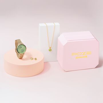 Sonata Poze Quartz Analog Green Dial Metal Strap Watch For Women