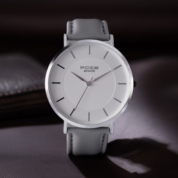 Sonata Poze Quartz Analog White Dial Leather Strap Watch for Men - image number 0