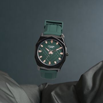 Poze By Sonata Quartz Analog Green Dial Green Silicone Strap Watch For Men