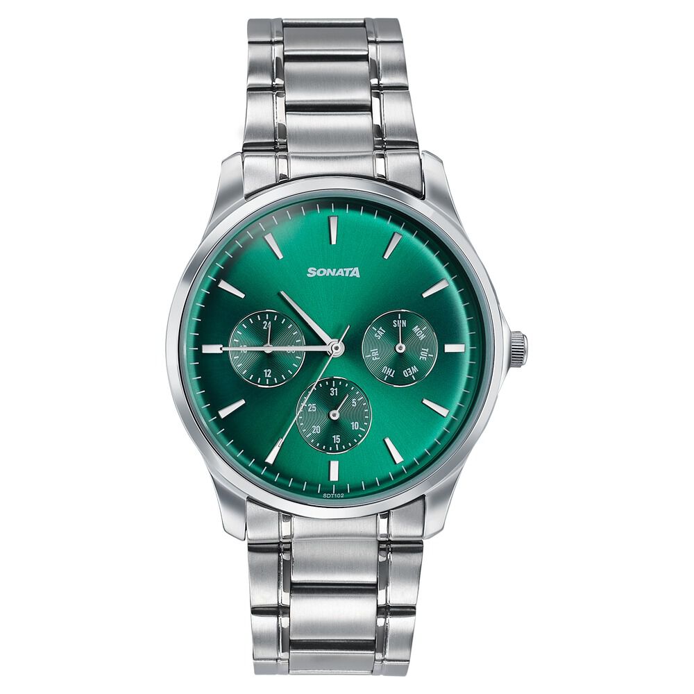 Sonata Men�s Work Wear emerald green dial Watch - Premium Multifunction design for everyday style-picture-16