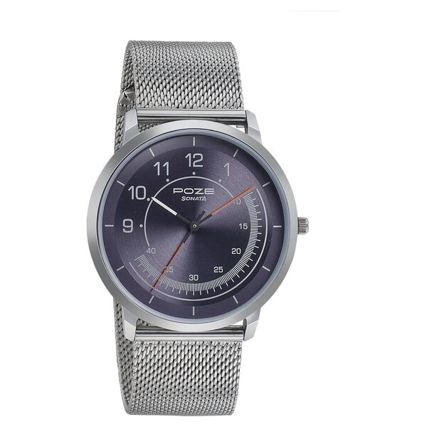 Sonata Poze Quartz Analog Blue Dial Metal Strap Watch for Men - image number 0