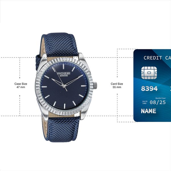 Poze By Sonata Quartz Analog Blue Dial Blue Nylon Strap Watch For Men - image number 3