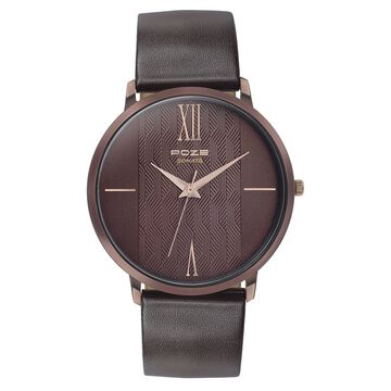Poze by Sonata Quartz Analog Brown Dial Leather Strap Watch for Men