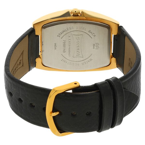 Sonata Quartz Analog White Dial Leather Strap Watch for Men - image number 3