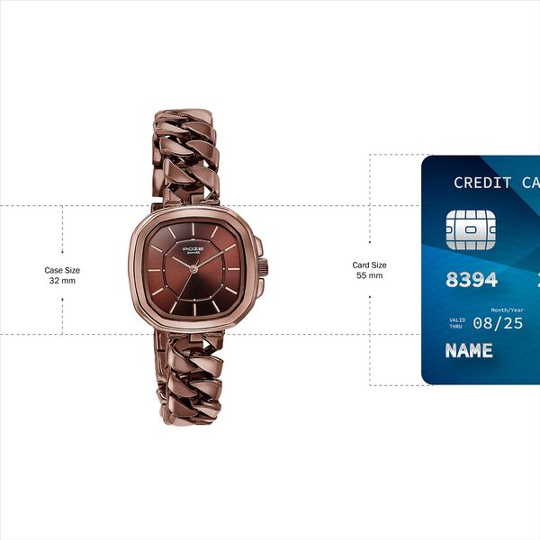 Sonata Poze Quartz Analog Brown Dial Metal Strap Watch For Women - image number 3