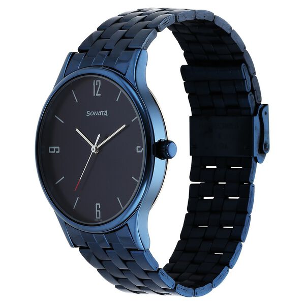 Sonata Blues Quartz Analog Blue Dial Metal Strap Watch for Men - image number 1