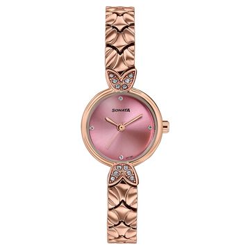 Women's Vintage style Pink dial Bracelet Watch