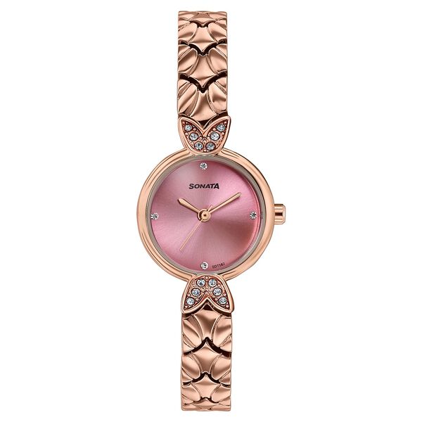 Women's Vintage style Pink dial Bracelet Watch - image number 0