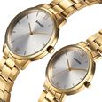 Sonata Perfect Pairs Quartz Analog Silver Dial Golden Metal Strap Watch For Couple - image number 2