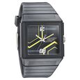 SF Quartz Analog Black Dial PU Strap Watch for Men