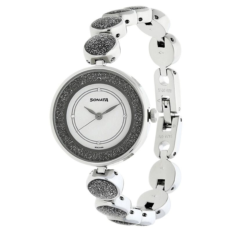 Sonata Quartz Analog White Dial Metal Strap Watch for Women - image number 1
