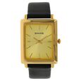 Sonata Quartz Analog with Day and Date Champagne Dial Leather Strap Watch for Men