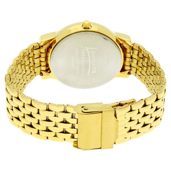 Sonata Quartz Analog with Day and Date White Dial Stainless Steel Strap Watch for Men - image number 3