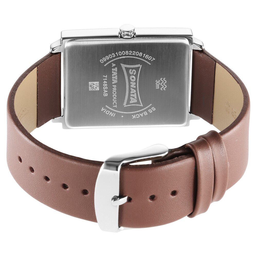 Buy Online Sonata Sleek White Dial Analog Watch for Men