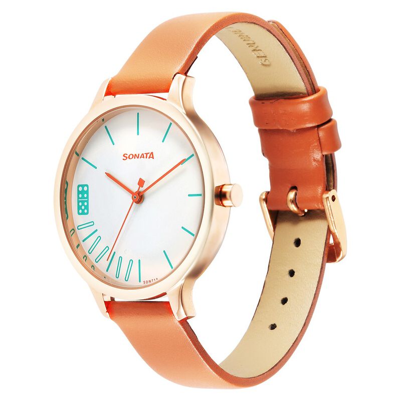 Sonata Play Orange Dial Watch for Women - image number 1