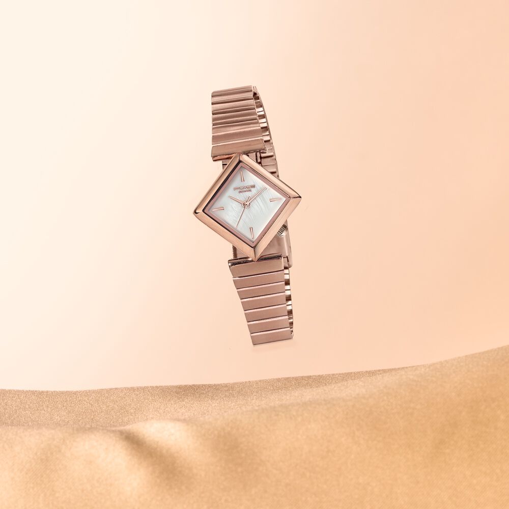 Poze By Sonata Quartz Analog Mother of Pearl Dial Rose Gold Metal Strap Watch For Women