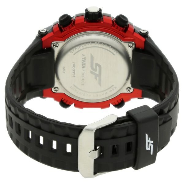 SF Quartz Digital Dial Plastic Strap Watch for Men - image number 3