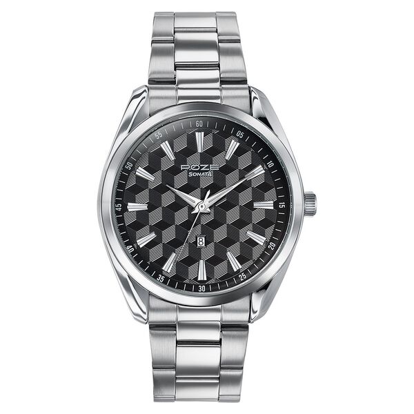 Sonata Poze Quartz Analog Two Toned Dial Silver Colour Stainless Steel Strap Watch For Men - image number 2