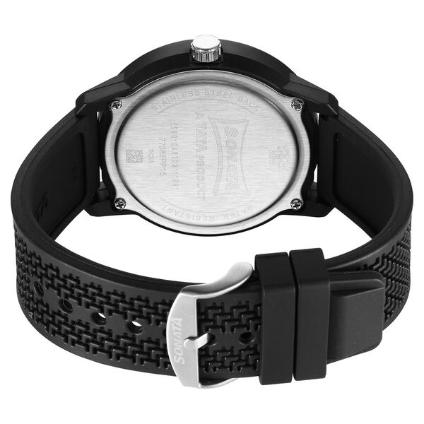 Sonata Volt Quartz Analog Black Dial Polyurethane Strap Watch for Men - image number 3