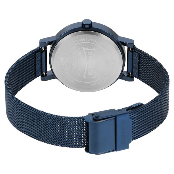 Sonata Quartz Analog Blue Stainless Steel Strap for Women - image number 3
