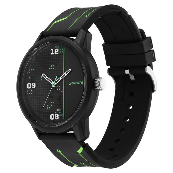 Sonata Volt Quartz Analog Black Dial Polyurethane Strap Watch for Men - image number 2
