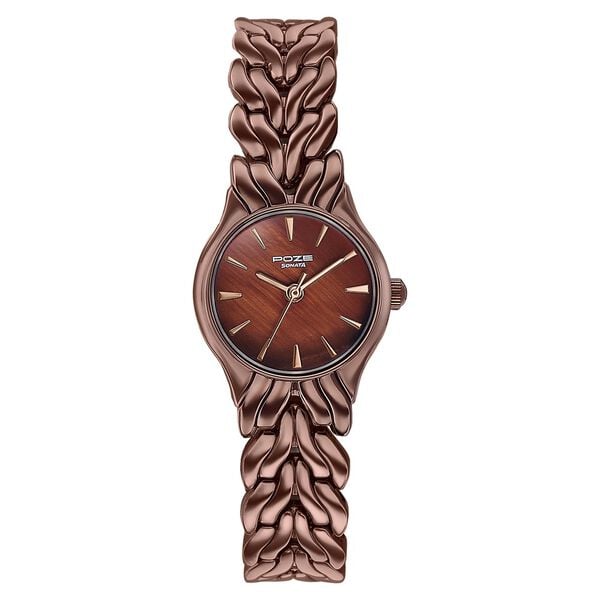 Poze Poze Quartz Analog Brown Dial Brown Metal Strap Watch For Women - image number 1