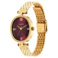 Sonata Classic Gold Maroon Dial Metal Strap Watch for Women - image number 1