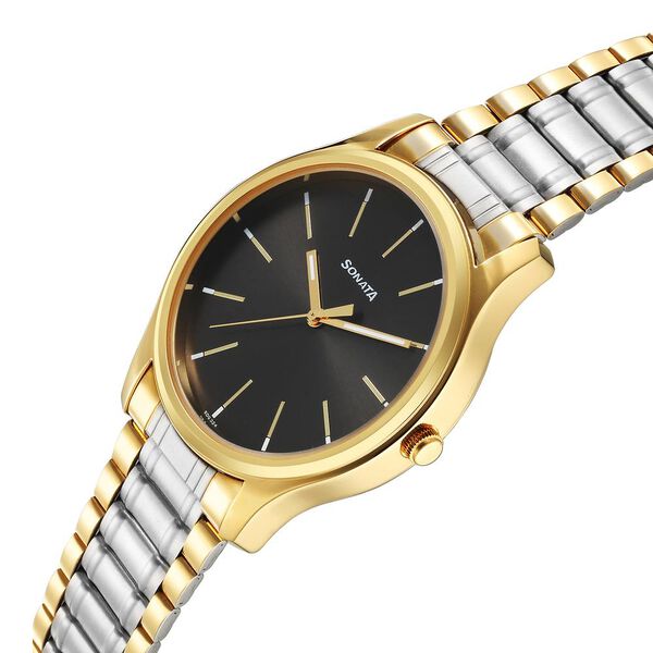Sonata Traditional Essentials Quartz Analog Grey Dial Stainless Steel Strap Watch for Men - image number 2