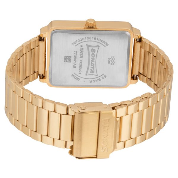 Sonata Quartz Analog with Day and Date White Dial Stainless Steel Strap Watch for Men - image number 4