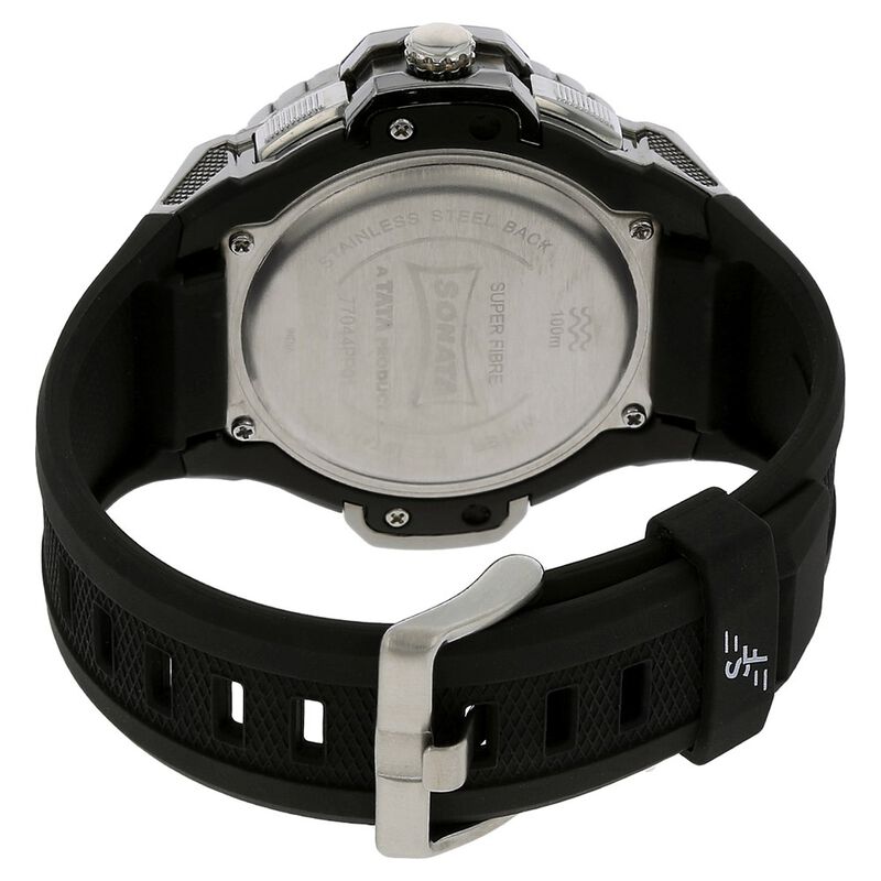 SF Quartz Analog Digital Grey Dial Plastic Strap Watch for Men - image number 3