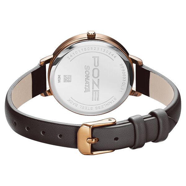 Poze by Sonata Quartz Analog Black Dial PU Leather Strap Watch for Women - image number 4