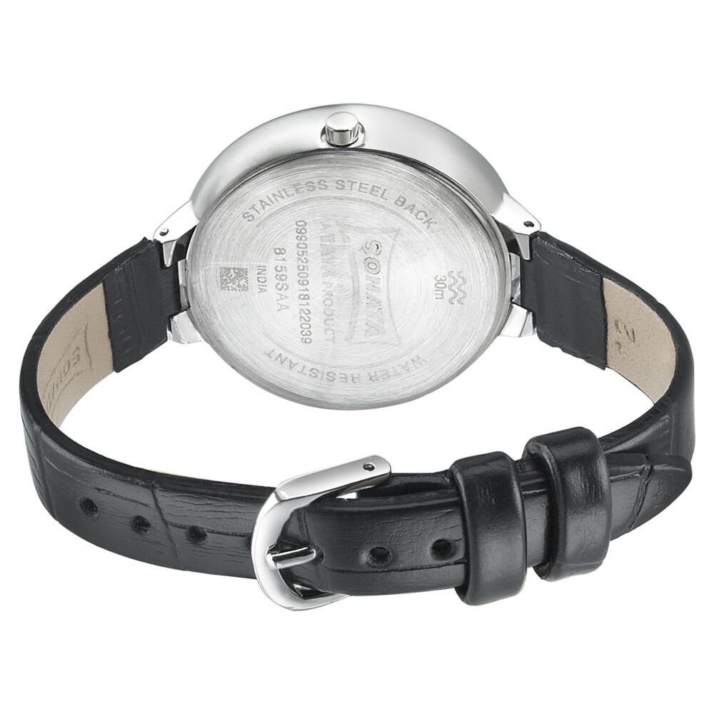 Sonata Mission Mangal Silver Dial Women Watch With Leather Strap