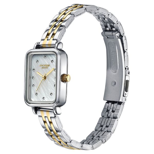 Sonata Poze Quartz Analog Mother of Pearl Dial Two Toned Metal Strap Watch For Women - image number 4