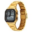 SF Digital Dial Golden Stainless Steel Strap Watch For Unisex - image number 1