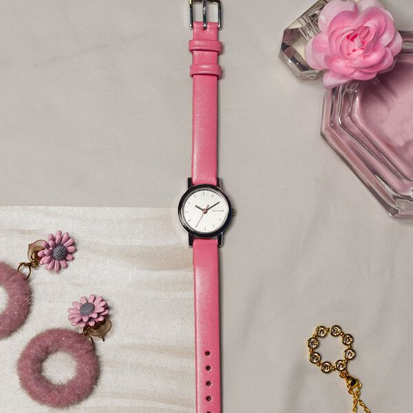 Sonata Splash White Dial Women Watch With Leather Strap - image number 5