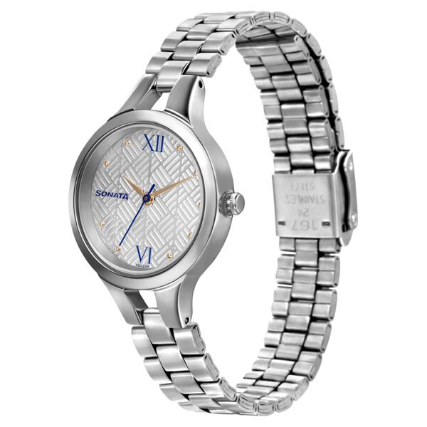 Sonata Workwear White Dial Women Watch With Stainless Steel Strap - image number 1