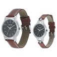 Sonata Quartz Analog Black Dial Leather Strap Watch for Couple - image number 1