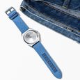 Sonata Poze Quartz Analog Silver Dial Blue Denim Leather Strap Watch For Men - image number 0