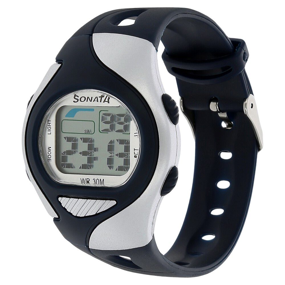 SF Digital Grey Dial Plastic Strap Unisex Watch