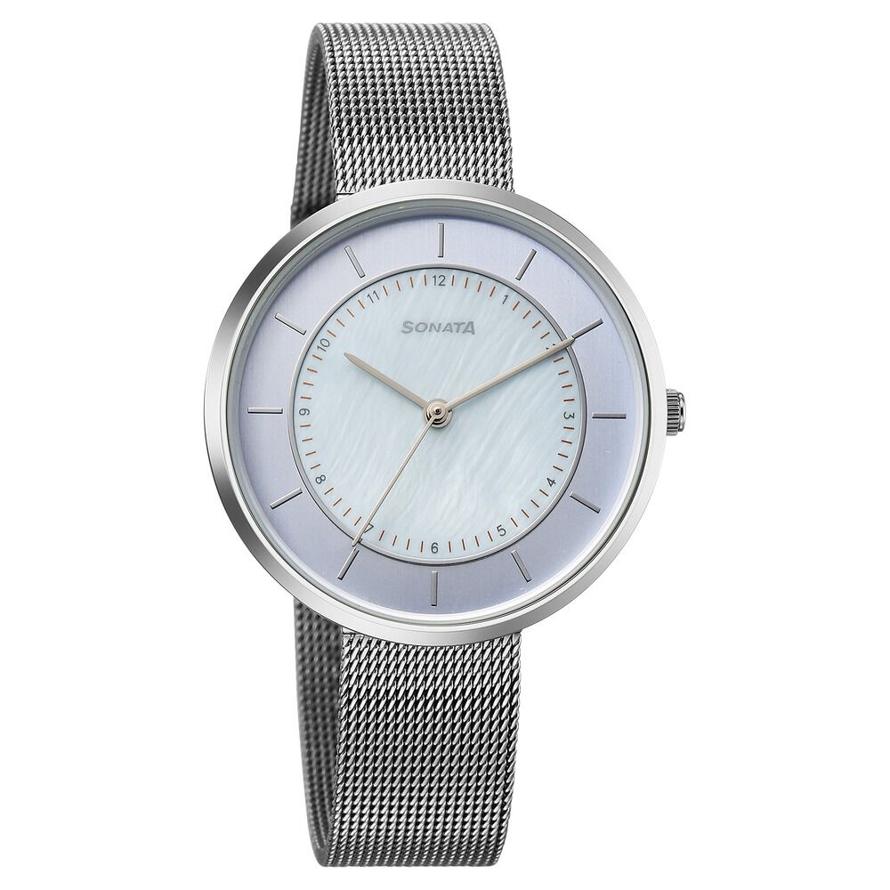 Sonata Modern Edit Quartz Analog Blue Dial Stainless Steel Strap Watch For Women-picture-15