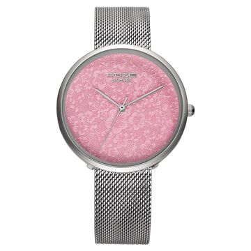 Poze by Sonata Quartz Analog Pink Dial Stainless Steel Strap Watch for Women