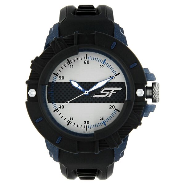 SF Quartz Analog Black Dial Plastic Strap Watch for Men - image number 0