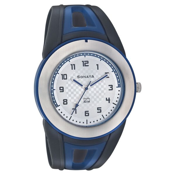 Sonata Quartz Analog White Dial Strap Watch for Men - image number 0