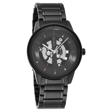 Sonata Unveil Quartz Analog Black Dial Stainless Steel Strap Watch for Men