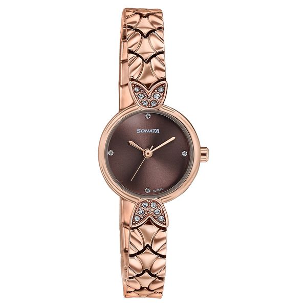 Women's Vintage style brown dial Bracelet Watch - image number 1