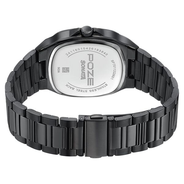 Poze Poze Quartz Analog Green Dial Grey Metal Strap Watch For Men - image number 6