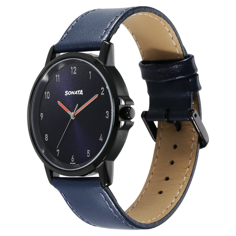 Buy Online Sonata Quartz Analog Blue Dial Watch for Men 77083nl01 Sonata