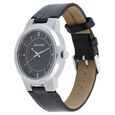 Sonata Quartz Analog Anthracite Dial Leather Strap Watch for Men - image number 1