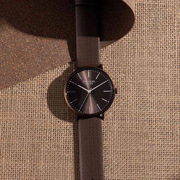 Sonata Poze Quartz Analog Brown Dial Leather Strap Watch for Men - image number 0